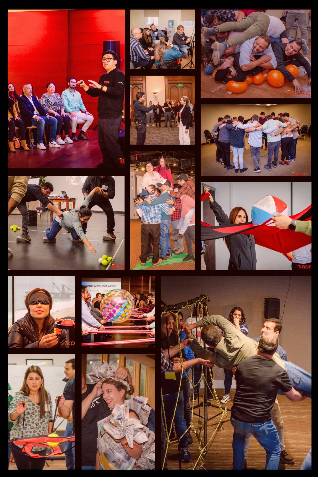 Actividades de team building para empresas realizadas por RODECH en Chile, orientadas a fortalecer confianza, comunicación y trabajo en equipo.